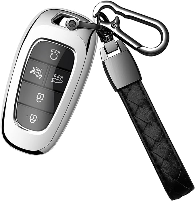 Sindeda for Hyundai Key fob Cover TPU 360 Degree Car Key Case Protector with Keychain Compatible with 2022 2021 2020 Hyundai Sonata SantafeTucson Keyless Entry 3/4/5/7 Buttons Smart Key