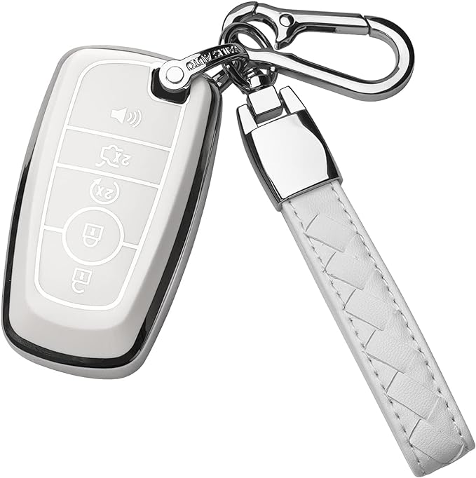 Sindeda for Ford Key Fob Cover With Keychain Premium Soft TPU Full Protection Key Case Shell Compatible with Ford Explorer Mustang Fusion Escape F150 F250 F350 F450 F550 Edge