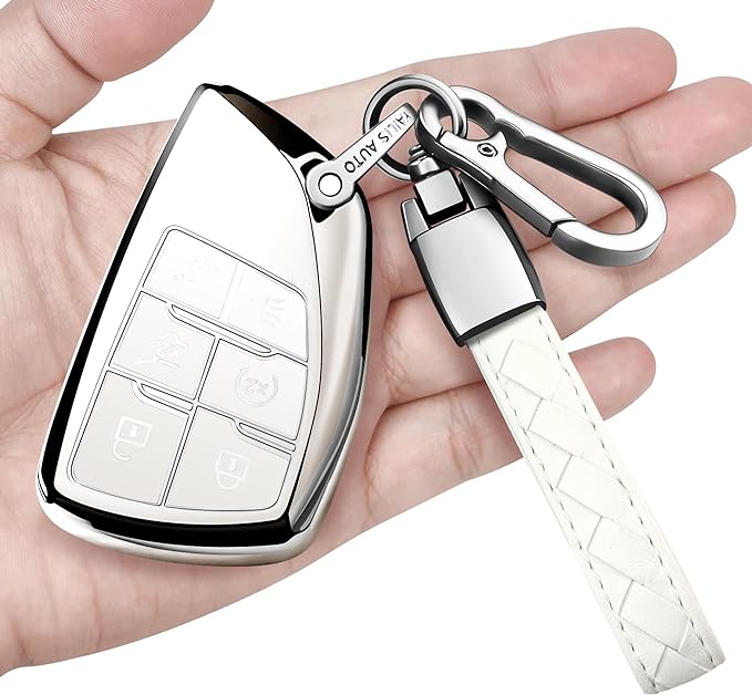 Sindeda for Chevy Key Fob Cover with Keychain Soft Full Protection Key Shell Key Case Compatible with 2021-2023 Chevrolet GMC Yukon Tahoe Suburban 1500