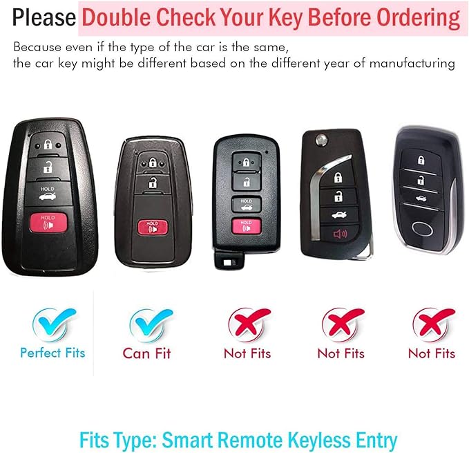 Sindeda Compatible with Toyota Key fob Cover with Leather Keychain,Soft TPU Full Cover Protection,Key fob case for RAV4 Camry Avalon Corolla Highlander C-HR Prius Smart Remote,Key Fob Shell