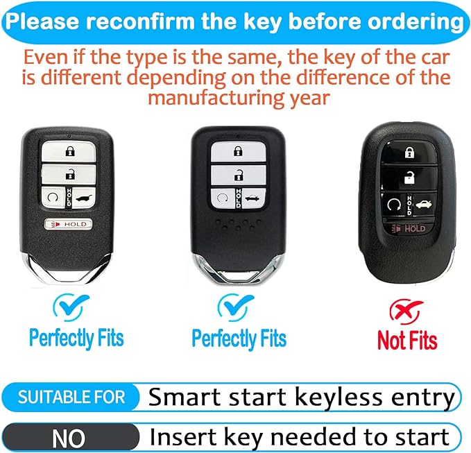 Sindeda for Honda Key Fob Cover with Keychain Soft Full Protection Key Shell Key Case Compatible with Honda Accord Civic CRV Pilot Odyssey Passport