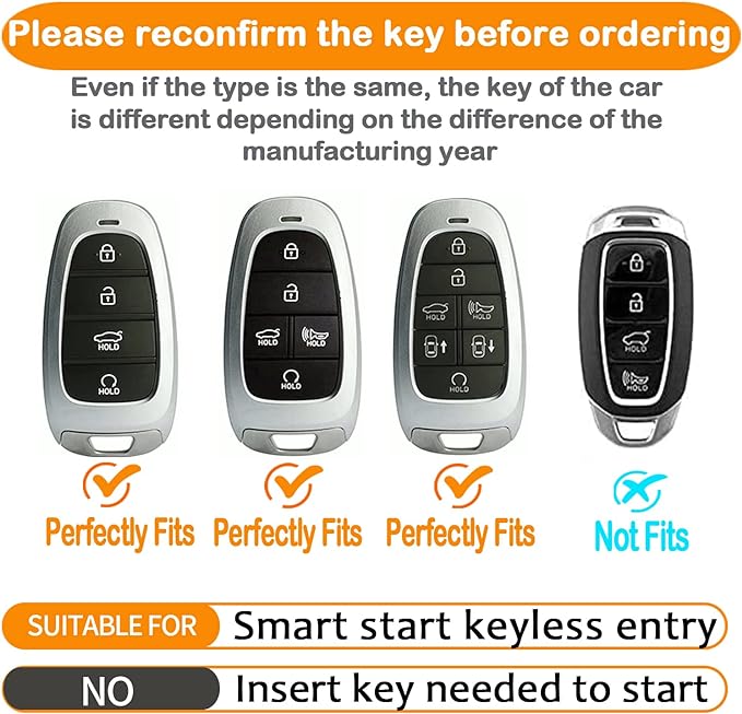 Sindeda for Hyundai Key fob Cover TPU 360 Degree Car Key Case Protector with Keychain Compatible with 2022 2021 2020 Hyundai Sonata SantafeTucson Keyless Entry 3/4/5/7 Buttons Smart Key