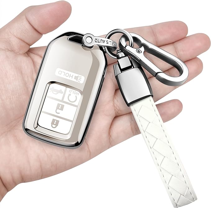 Sindeda for Honda Key Fob Cover with Keychain Soft Full Protection Key Shell Key Case Compatible with Honda Accord Civic CRV Pilot Odyssey Passport