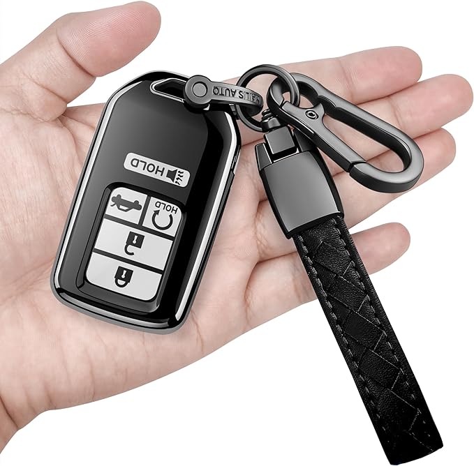 Sindeda for Honda Key Fob Cover with Keychain Soft Full Protection Key Shell Key Case Compatible with Honda Accord Civic CRV Pilot Odyssey Passport
