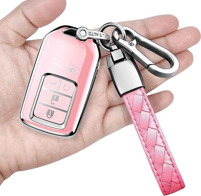 Sindeda for Honda Key Fob Cover with Keychain Soft Full Protection Key Shell Key Case Compatible with Honda Accord Civic CRV Pilot Odyssey Passport