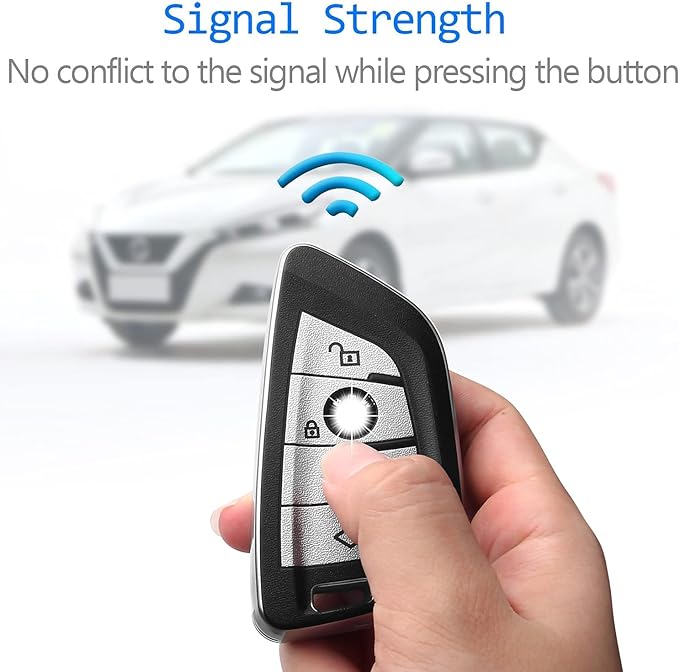 indeda for BMW key fob cover with leather keychain,Soft TPU Full Cover Protection,key fob case compatible with BMW 2 5 6 7 Series X1 X2 X3 X5 X6 etc Smart Remote Key