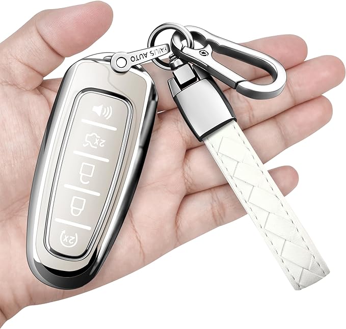 Sindeda for Ford Key Fob Cover with Keychain Soft Full Protection Key Shell Key Case Compatible with Ford C-Max Edge Escape Expedition Explorer Flex Focus Taurus Lincoln MKS MKT MKX Navigator
