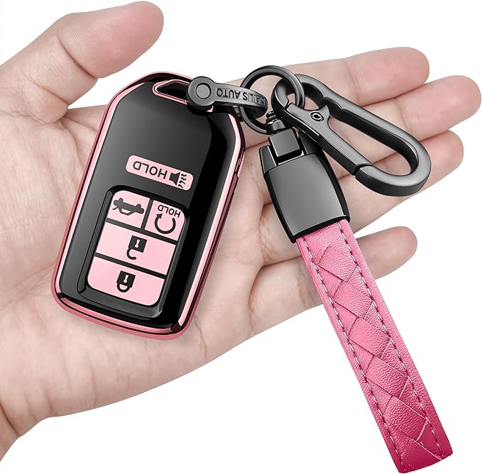 Sindeda for Honda Key Fob Cover with Keychain Soft Full Protection Key Shell Key Case Compatible with Honda Accord Civic CRV Pilot Odyssey Passport