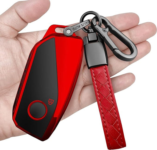 indeda for BMW Key Fob Cover with Keychain Soft Full Protection Key Shell Key Case Compatible with BMW I7 M Sport 2023 X7 i7 xi X1 IX M5 7 Series 735Li 740